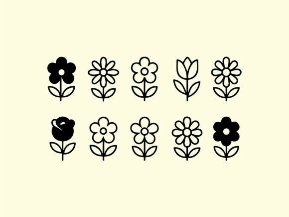10 Flowers Icon: A Versatile Set for Modern Design