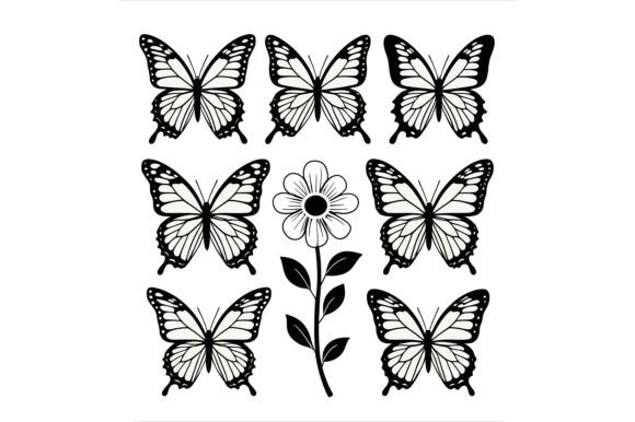 A Set of Butterfly and Flower: Elevating Design with Versatile Vector Art