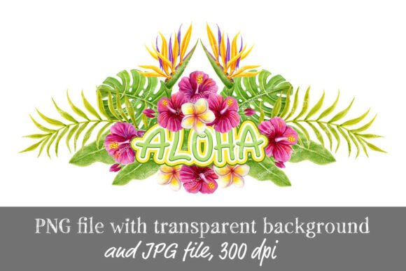Aloha Greeting Hawaiian Tropical Flowers: A Versatile Digital Asset for Creative Workflows