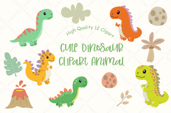 Bringing Prehistoric Charm to Life with Cute Dinosaur Clipart Animal Collections
