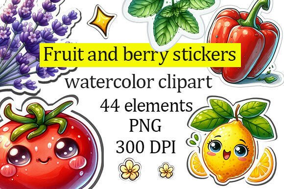 Clipart Watercolor Fruits and Vegetables: A Vibrant Digital Collection