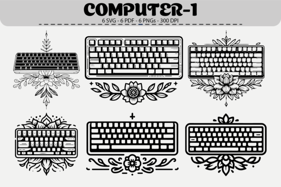 Computer Keyboard Clipart – 6 Designs