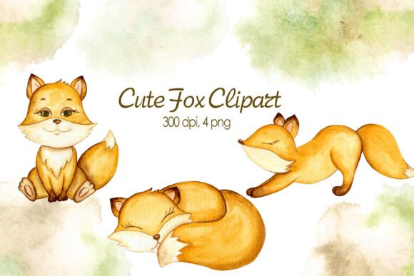 Cute Fox Clipart & Watercolor Fox Png Assets