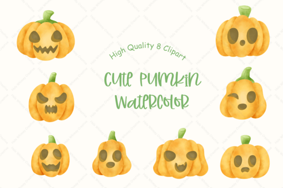 Cute Pumpkin Watercolor: A Hand-Drawn Design Asset
