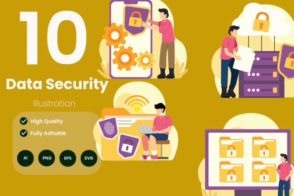 Data Security Illustration Pack for Modern Design