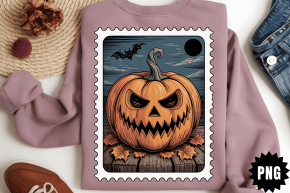 Halloween Themed Stamp Clipart PNG