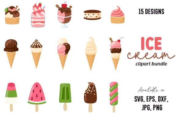 Ice Cream Clipart Bundle: Creative Assets