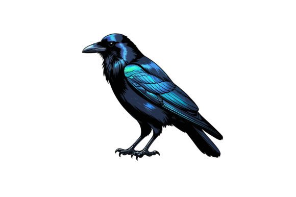 Vector Art of Colorful Raven Standing